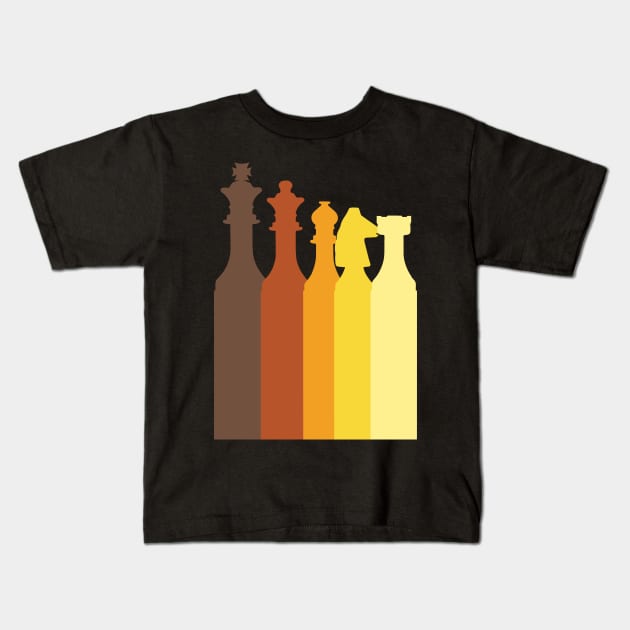 Vintage Chess Design Kids T-Shirt by McNutt